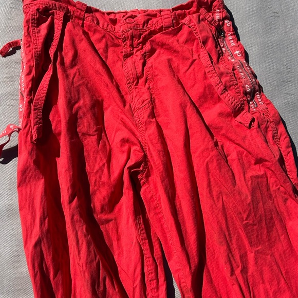 DEHA Lightweight Wide Leg Parachute Pants Red XL - Picture 3 of 11